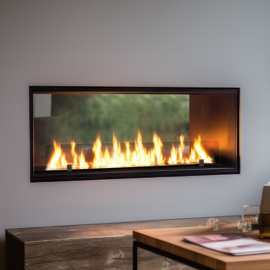InFire - BIO-Einbaukamin 48,5x123,5 cm 6kW schwarz