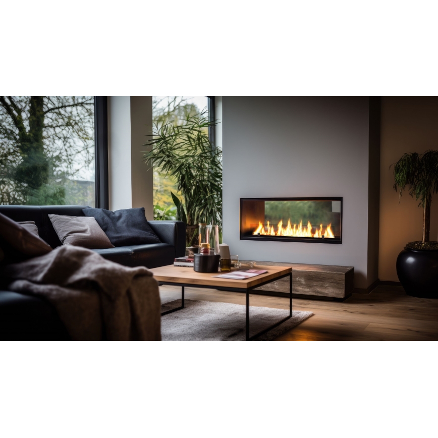 InFire - BIO-Einbaukamin 48,5x123,5 cm 6kW schwarz
