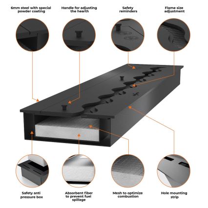 InFire - BIO-Einbaukamin 48,5x83,5 cm 3,5kW schwarz