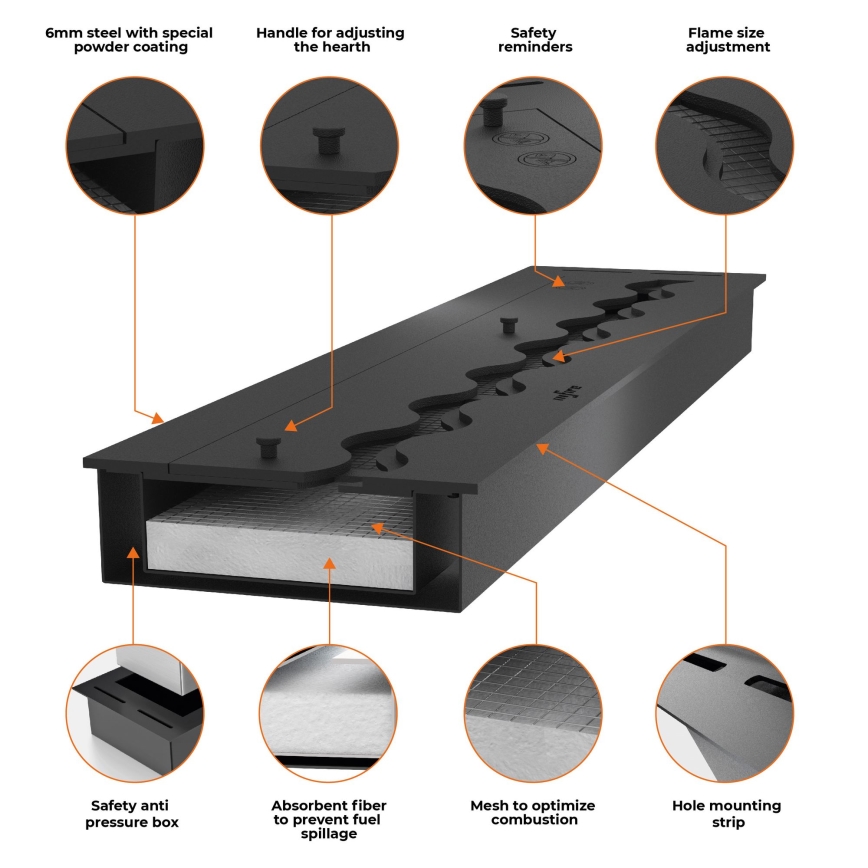 InFire - BIO-Einbaukamin 48,5x83,5 cm 3,5kW schwarz