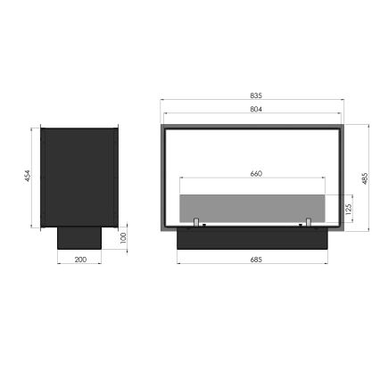 InFire - BIO-Einbaukamin 48,5x83,5 cm 3,5kW schwarz