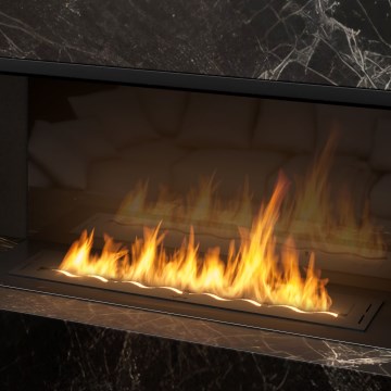 InFire - BIO-Einbaukamin 7,5x100 cm 6kW schwarz