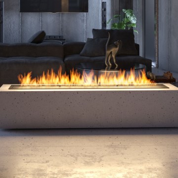 InFire - BIO-Einbaukamin 7,5x120 cm 7kW schwarz