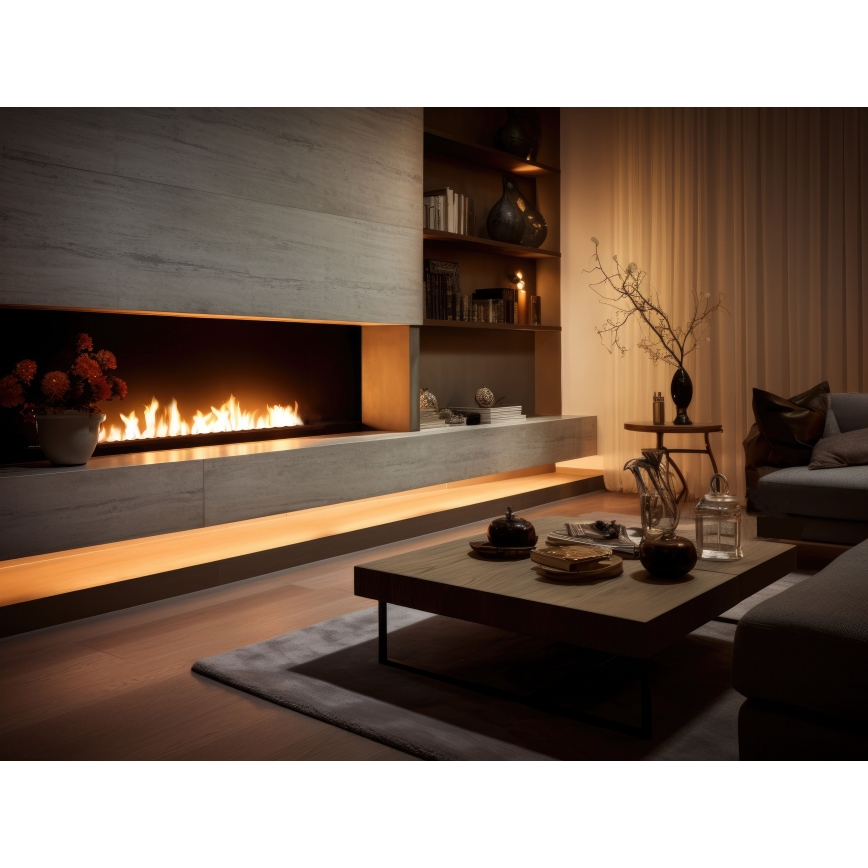 InFire - BIO-Einbaukamin 7,5x120 cm 7kW schwarz
