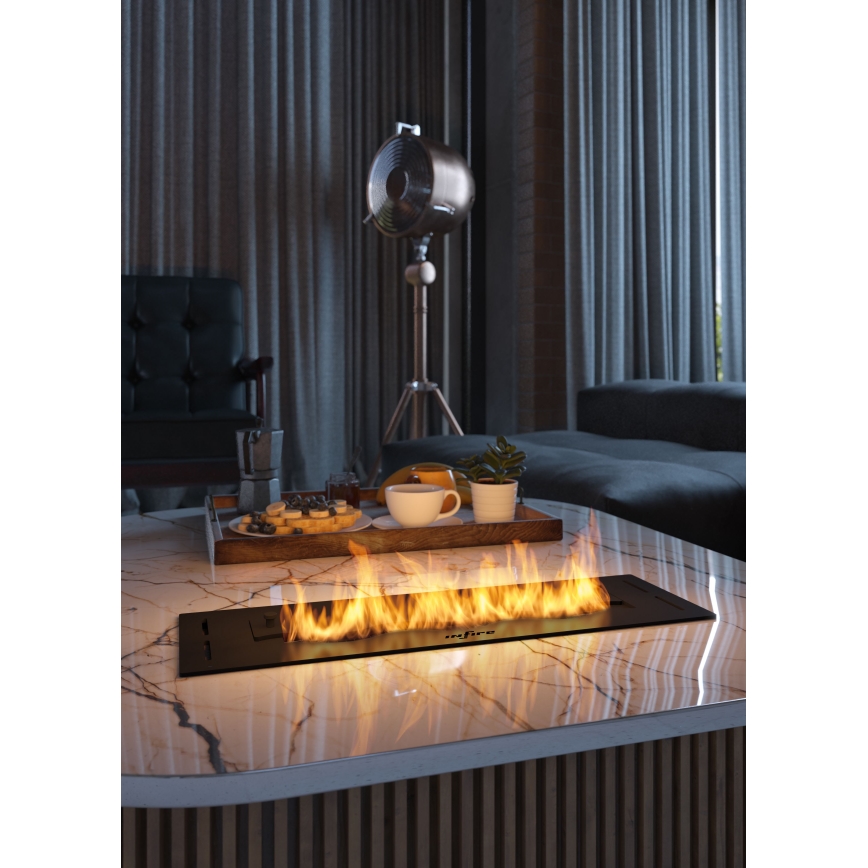 InFire - BIO-Einbaukamin 7,5x50 cm 3,5kW schwarz