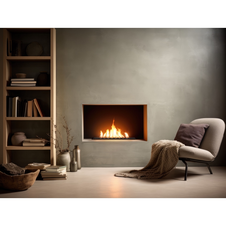 InFire - BIO-Einbaukamin 7,5x50 cm 3,5kW schwarz