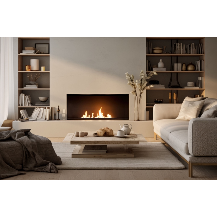 InFire - BIO-Einbaukamin 7,5x60 cm 3,5kW schwarz
