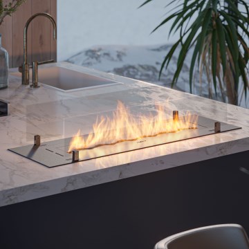 InFire - BIO-Einbaukamin 8,5x100 cm 6kW schwarz