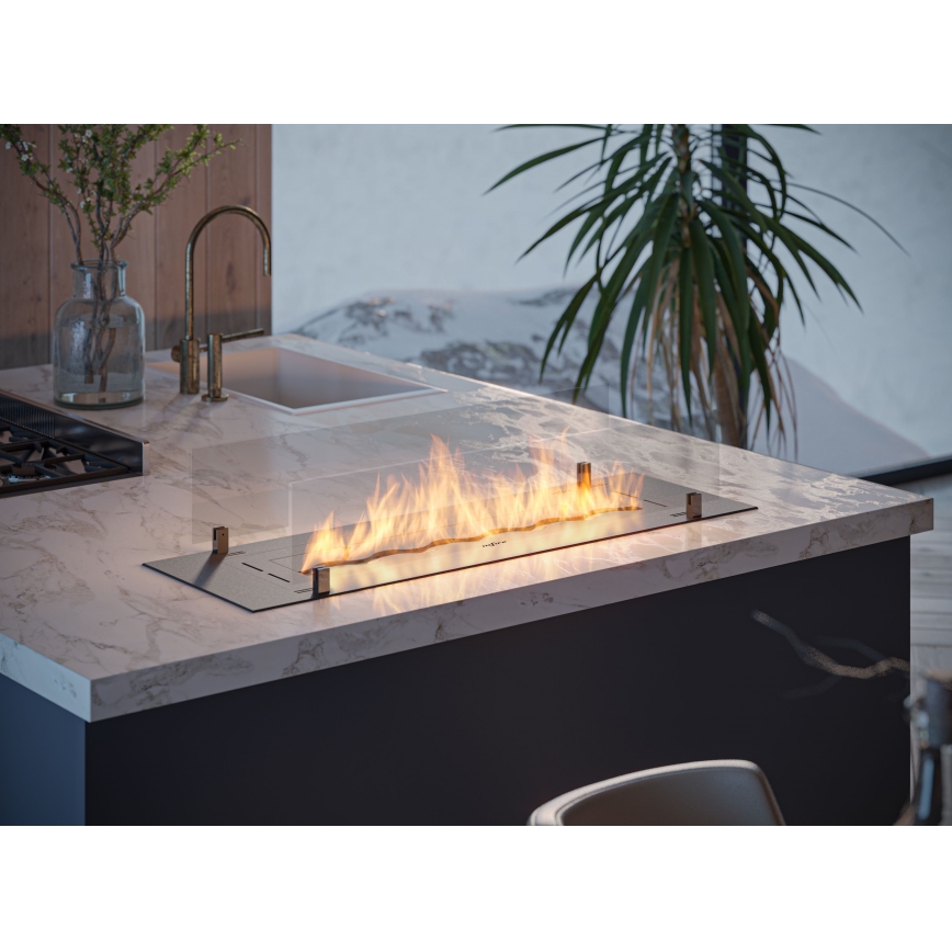 InFire - BIO-Einbaukamin 8,5x100 cm 6kW schwarz