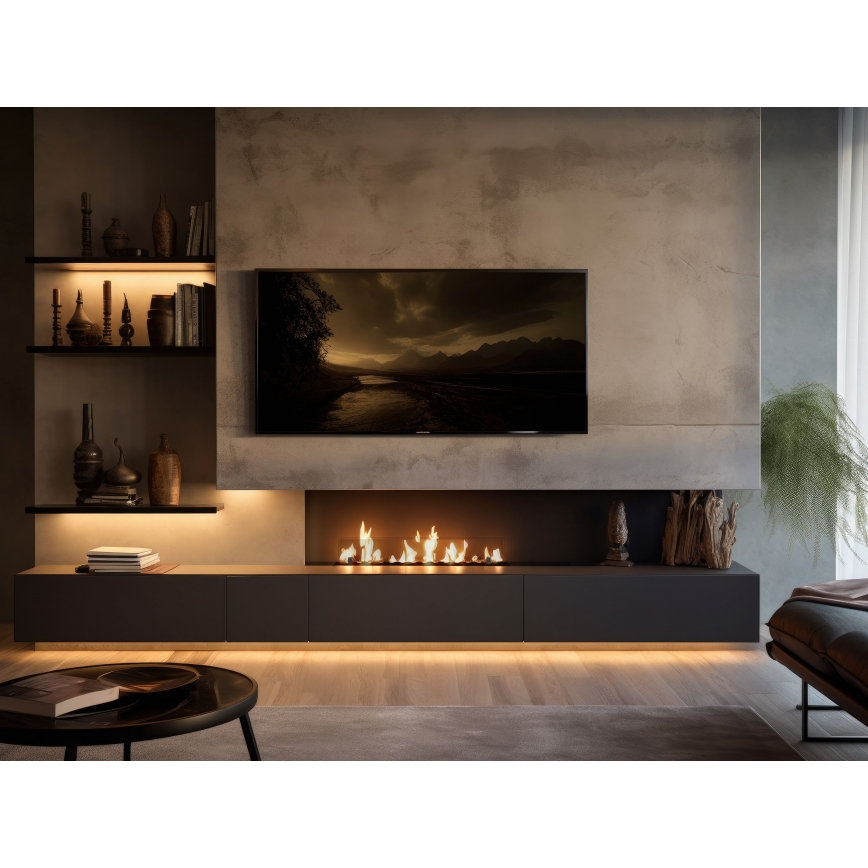 InFire - BIO-Einbaukamin 8,5x100 cm 6kW schwarz