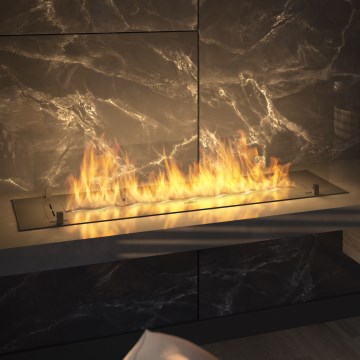 InFire - BIO-Einbaukamin 8,5x120 cm 6kW schwarz