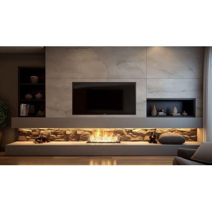InFire - BIO-Einbaukamin 8,5x60 cm 3,5kW schwarz