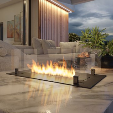 InFire - BIO-Einbaukamin 8,5x80 cm 3,5kW schwarz