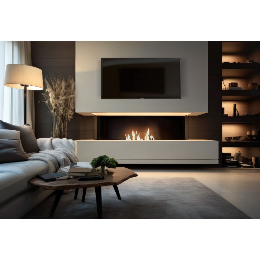 InFire - BIO-Einbaukamin 8,5x80 cm 3,5kW schwarz