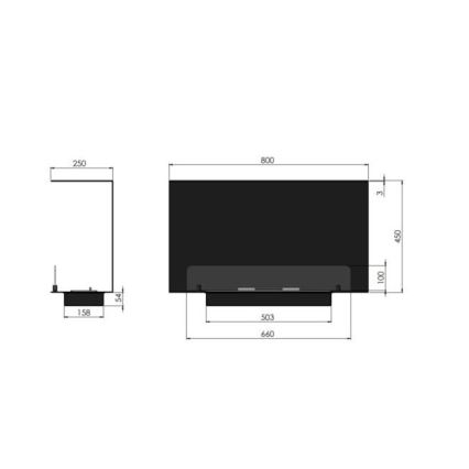 InFire – BIO-Einbaukamin 80x45 cm 3kW schwarz