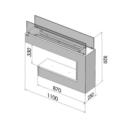 InFire - BIO-Kamin 110x92 cm 3kW schwarz