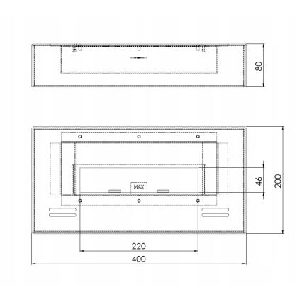 InFire - BIO-Kamin 8x40 cm 3kW schwarz