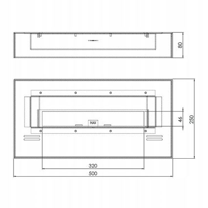 InFire - BIO-Kamin 8x50 cm 3kW schwarz