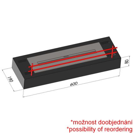 InFire - BIO-Kamin 8x60 cm 3kW schwarz