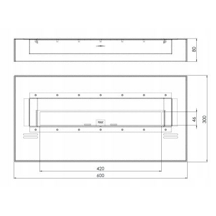 InFire - BIO-Kamin 8x60 cm 3kW schwarz