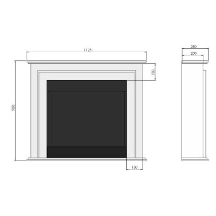 InFire - BIO-Kamin 90x112,5 cm 3kW weiß