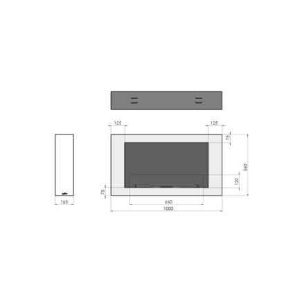 InFire – BIO-Wandkamin 100x56 cm 3kW schwarz