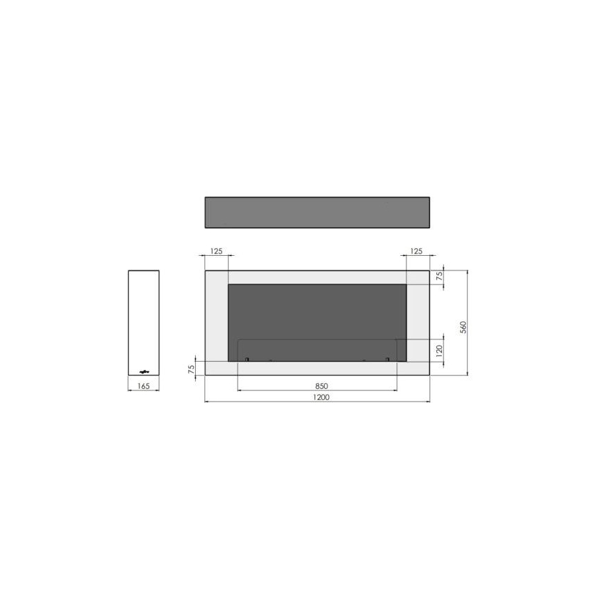 InFire – BIO-Wandkamin 120x56 cm 3kW weiß