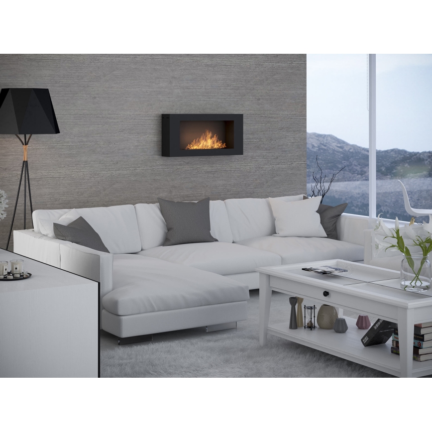 InFire - BIO - Wandkamin 44x91 cm 3kW schwarz