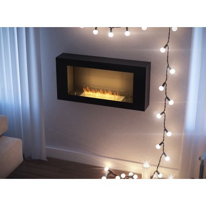 InFire - BIO - Wandkamin 44x91 cm 3kW schwarz