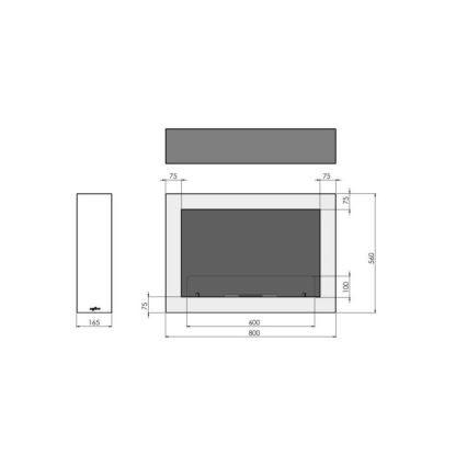 InFire – BIO-Wandkamin 80x56 cm 3kW weiß