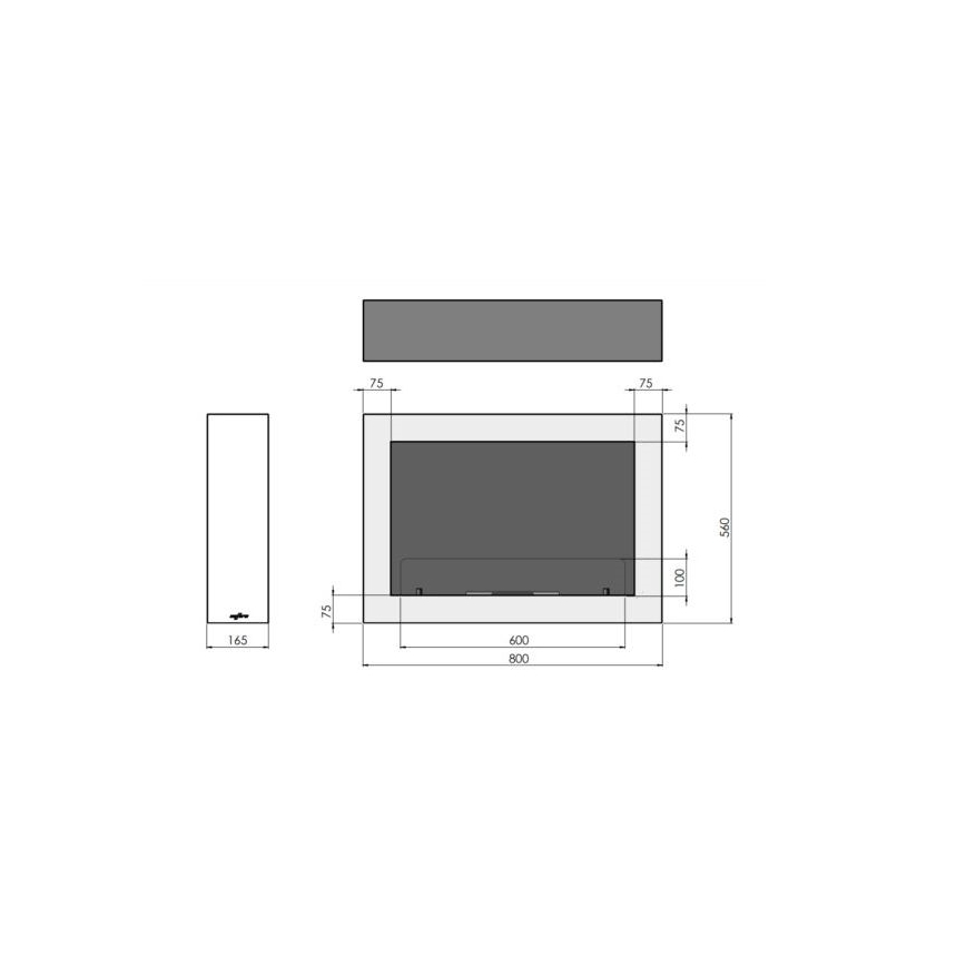 InFire – BIO-Wandkamin 80x56 cm 3kW weiß