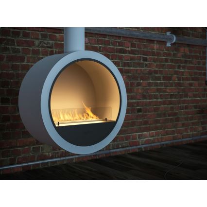 InFire – Hängender BIO-Kamin d 70 cm 3kW weiß