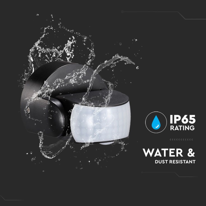 Infrarot-Bewegungsmelder für den Außenbereich 180/360° 600W/230V IP65 schwarz