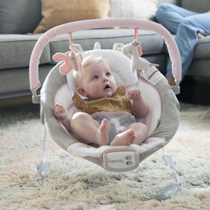 Ingenuity - Baby-Vibrationsliege mit Melodie FLORA THE UNICORN 3xC