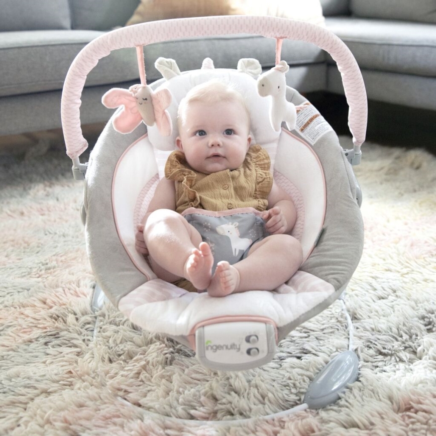 Ingenuity - Baby-Vibrationsliege mit Melodie FLORA THE UNICORN 3xC