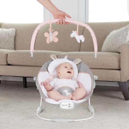 Ingenuity - Baby-Vibrationsliege mit Melodie FLORA THE UNICORN 3xC