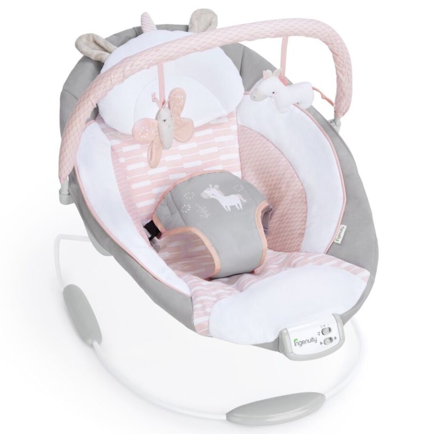 Ingenuity - Baby-Vibrationsliege mit Melodie FLORA THE UNICORN 3xC