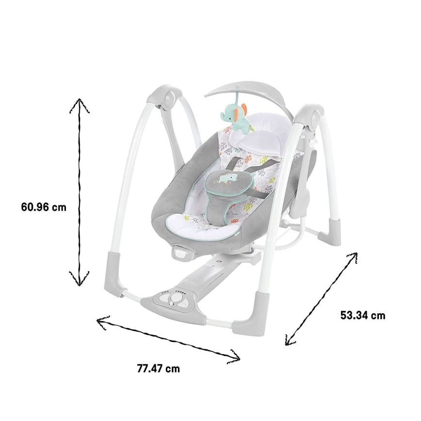 Ingenuity - Baby-Vibrationsschaukel mit Melodie 2in1 WIMBERLY 4xD + 1xC