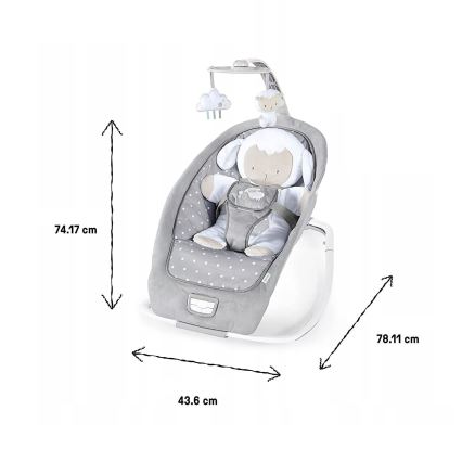 Ingenuity - Babywippe mit Melodie CUDDLE LAMB 3xLR14