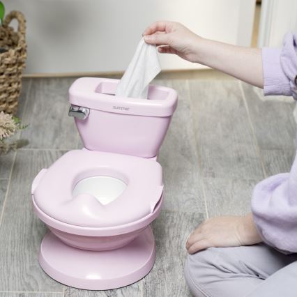 Ingenuity - Kinder-Toilette mit Geräuschfunktion MY SIZE, rosa, 2xAAA