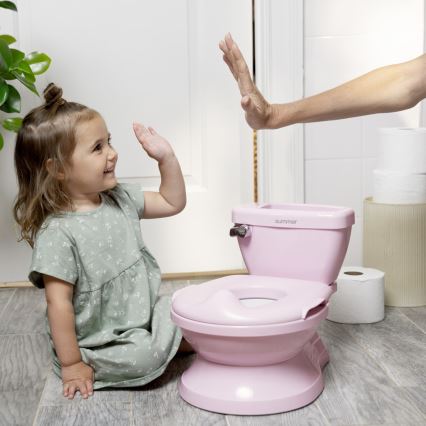 Ingenuity - Kinder-Toilette mit Geräuschfunktion MY SIZE, rosa, 2xAAA
