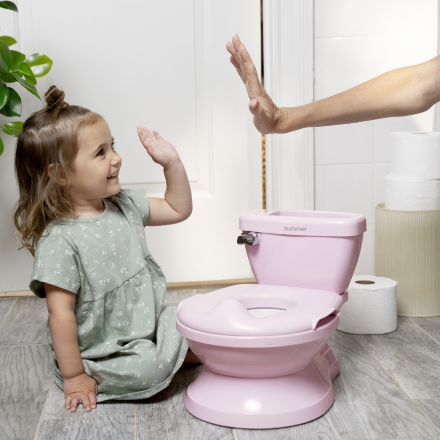 Ingenuity - Kinder-Toilette mit Geräuschfunktion MY SIZE, rosa, 2xAAA