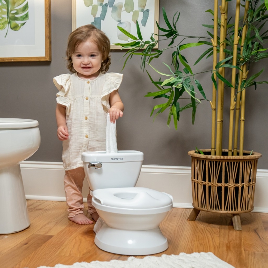 Ingenuity - Kindertoilette mit Geräuschfunktion MY SIZE weiß 2xAAA