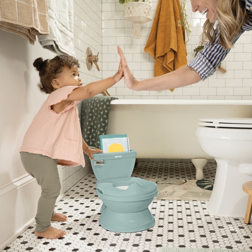 Ingenuity - Kindertoilette MY SIZE mit Geräuschfunktion, grün, 2x AAA