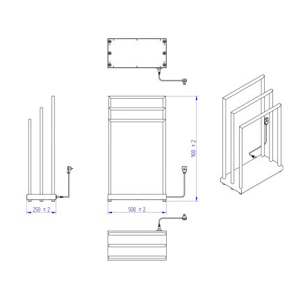 Instal Projekt - Elektrischer Handtuchheizkörper MOBE 105W 90x50 cm weiß