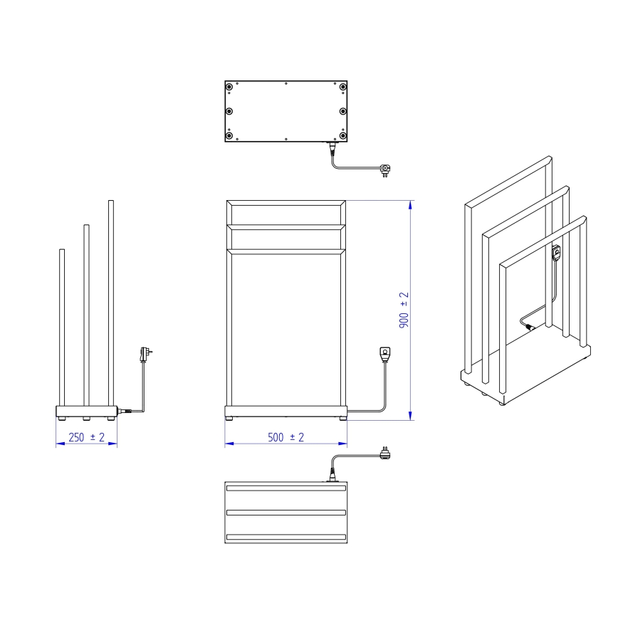 Instal Projekt - Elektrischer Handtuchheizkörper MOBE 105W 90x50 cm weiß