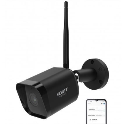 Intelligente Außenkamera mit Full HD 1080p Sensor 12V IP65 Wi-Fi Tuya Schwarz