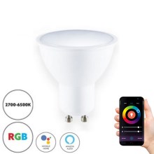 Intelligente LED RGB dimmbare Glühbirne GU10/5W/230V 2700-6500K WiFi Tuya