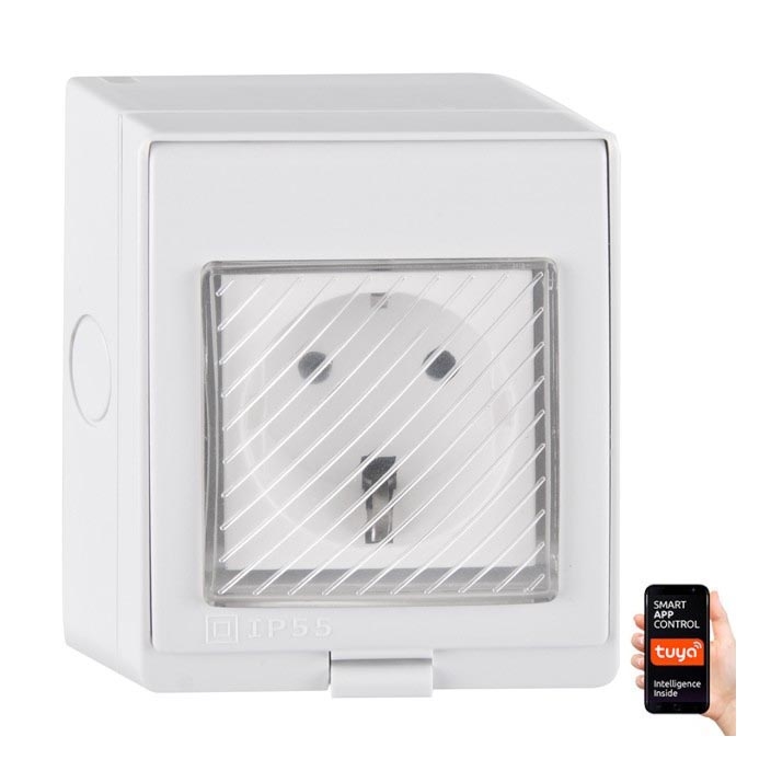 Intelligente Outdoor-Steckdose SMART 3680W/230V Wi-Fi Tuya IP55 SCHUKO