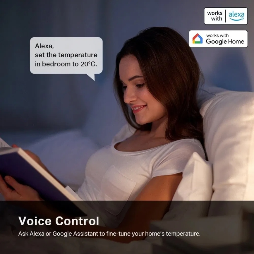 Intelligenter Thermostatkopf mit LCD-Anzeige, 2xAA, Tuya